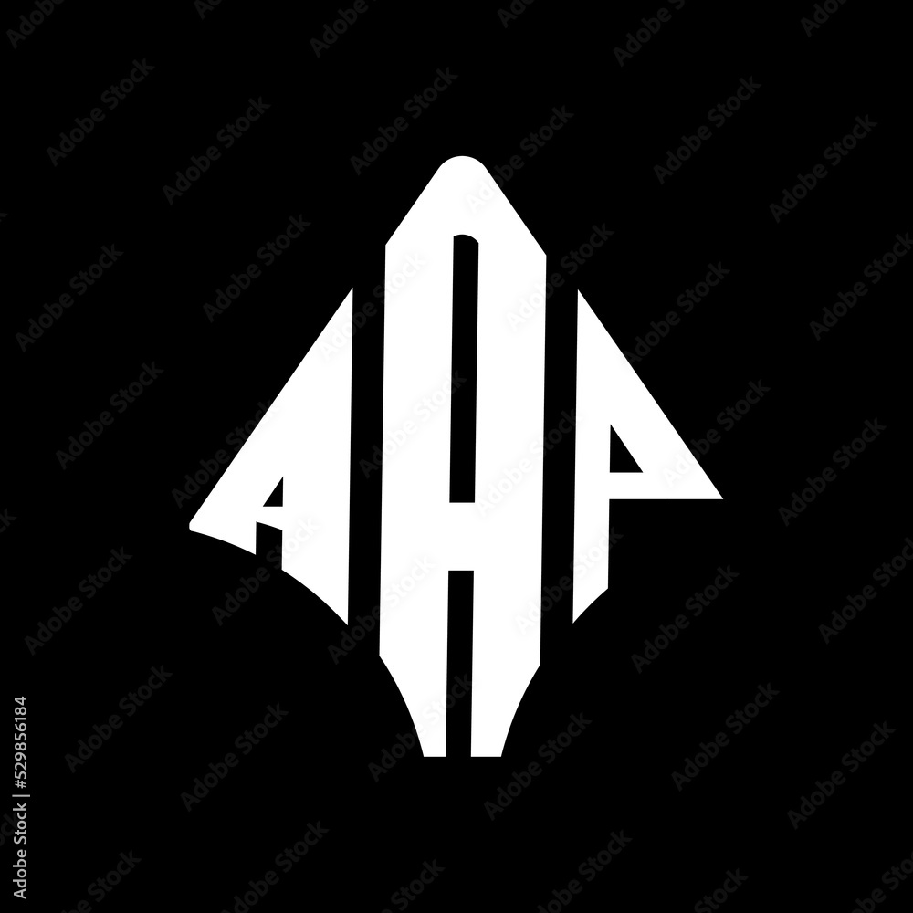 AAP letter logo design. AAP modern letter logo with black background ...