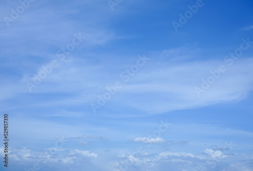 white clouds scattered in the sky,fluffy, puffy white clouds in a bright blue sky