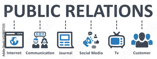 Public Relations icon - vector illustration . Public, relations, communication, internet, journal, tv, social media, customer, infographic, template, presentation, concept, banner, icon set, icons .