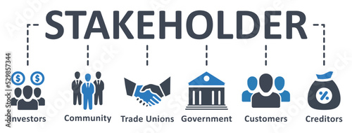 Stakeholder icon - vector illustration . Stakeholder, investor, government, creditors, trade unions, suppliers, customers, infographic, template, presentation, concept, banner, icon set, icons .