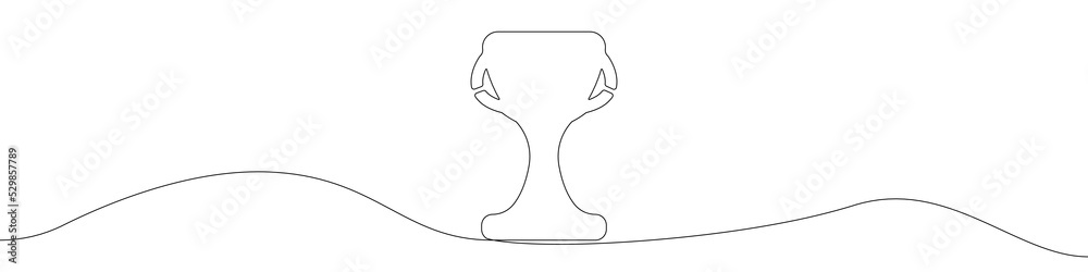Cup icon line continuous drawing vector. One line Cup icon vector background. Cup. Continuous outline of a Cup icon.
