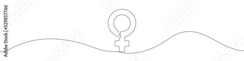 Female gender icon line continuous drawing vector. One line Female gender icon vector background. Female gender. Continuous outline of a Female gender gender icon.
