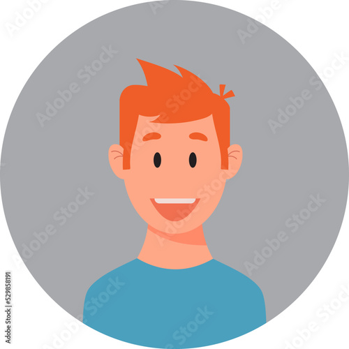 Avatar icon, guy flat style. Vector graphics eps 10.