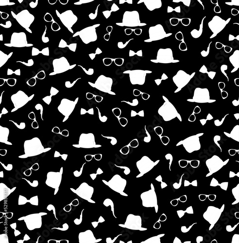 Seamless hipster accessories pattern background vector illustration