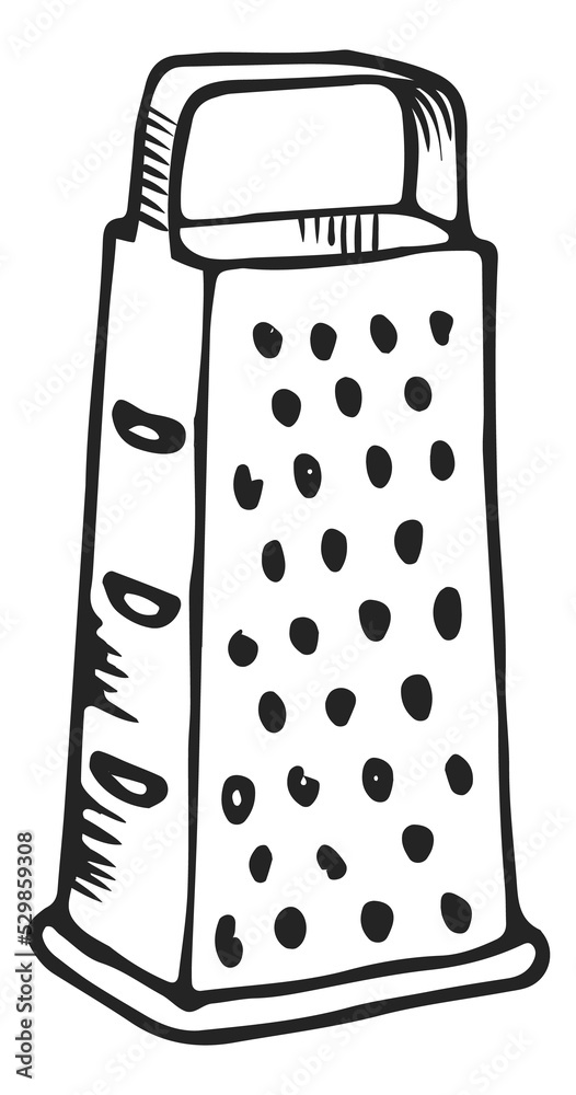 Metal grater with blade slot. Kitchen shredder utensil Metal grater with blade slot. Kitchen shredder utensil