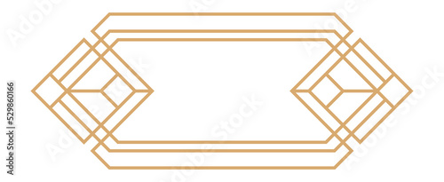 Vintage label. Golden line frame in art deco style