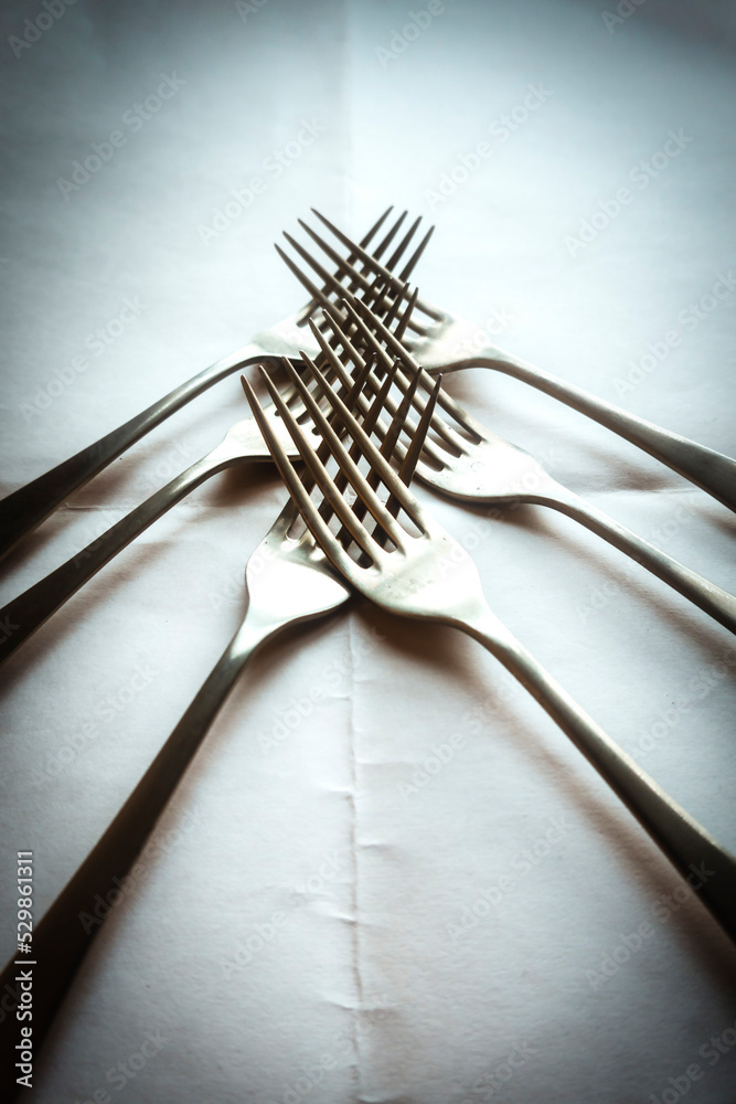 Creative photography with crossed forks
