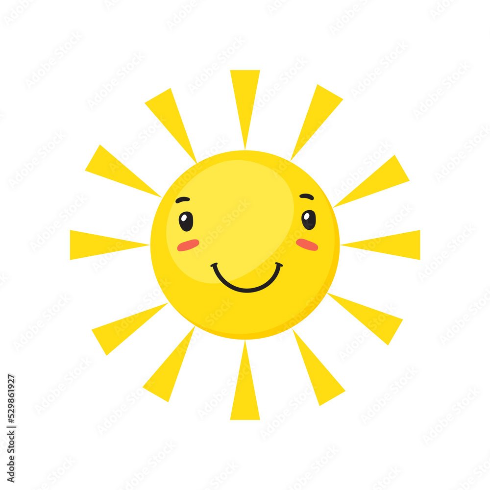 Funny sun. Spring light emotion, doodle vector Funny sun. Spring light emotion, doodle vector
