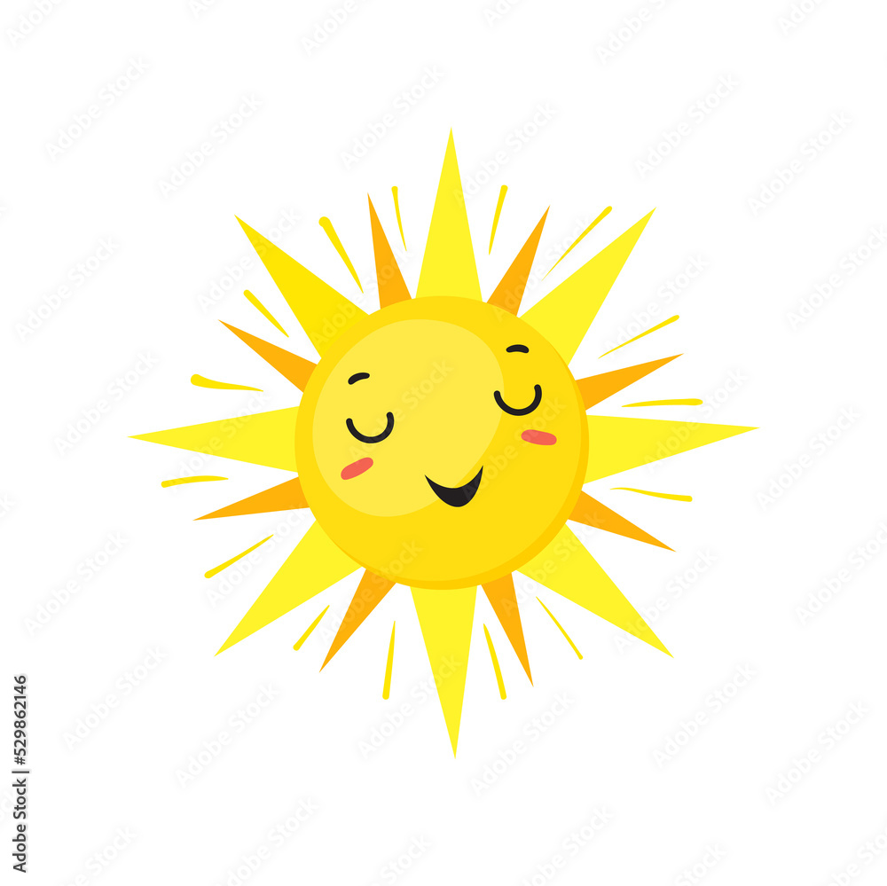 Happy Sun. Sunny heat break illustration, vector design Happy Sun. Sunny heat break illustration, vector design