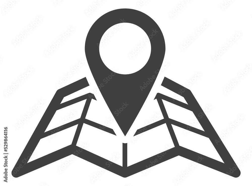 Map with geo pin. Location icon. Destination symbol Map with geo pin. Location icon. Destination symbol
