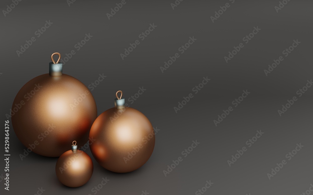 Merry Christmas and Happy New Year banner. 3D illustration. 3D render. Merry Christmas and Happy New Year banner. 3D illustration. 3D render.