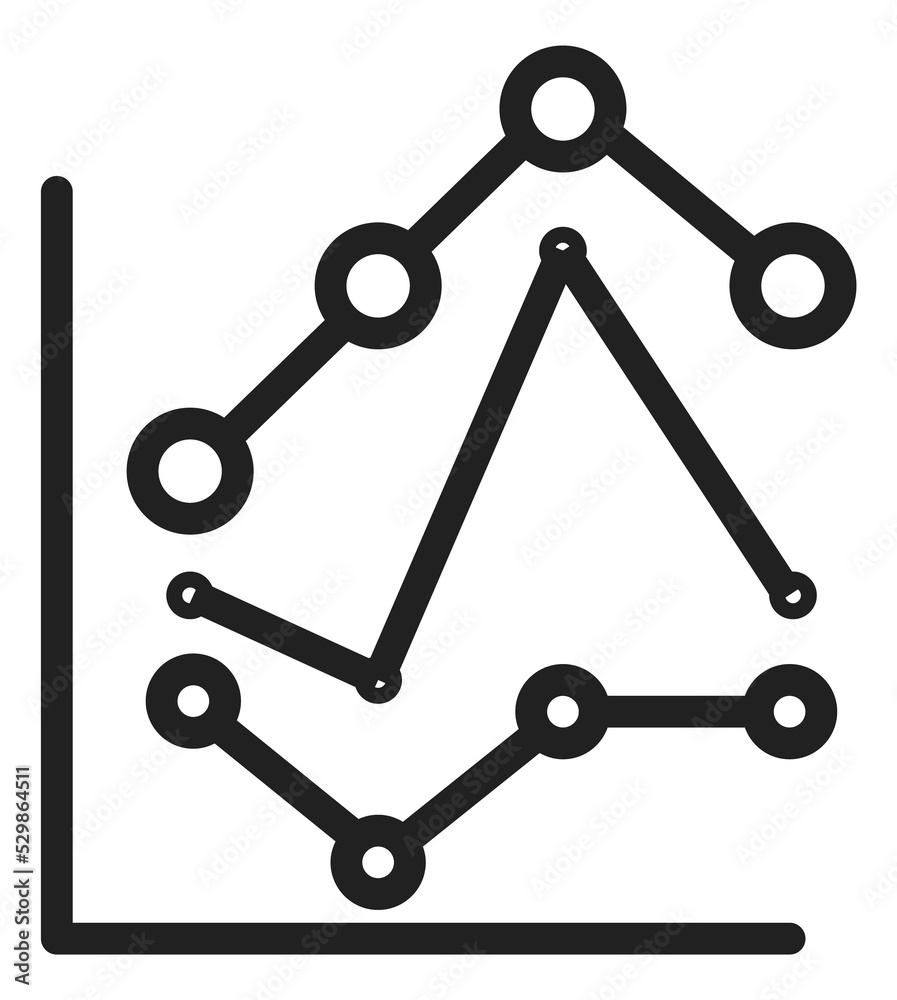 Financial line chart icon. Stock market evaluation diagram Financial line chart icon. Stock market evaluation diagram