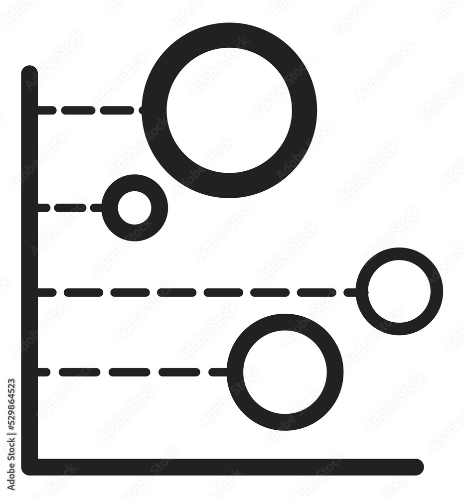 Bubble chart icon. Infographic symbol. Information report Stock ...