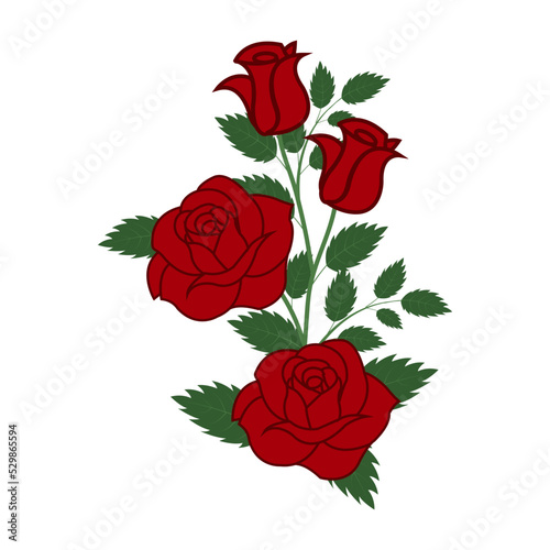Beautiful color floral vector graphic design illustration on white background