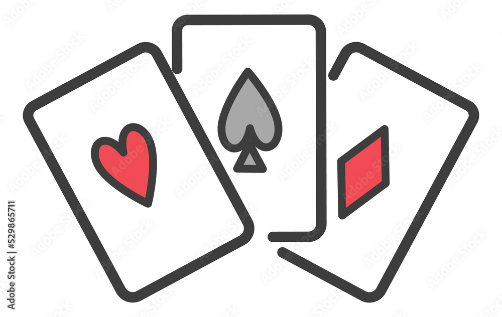 Playing card hand icon. Deck game symbol Playing card hand icon. Deck game symbol
