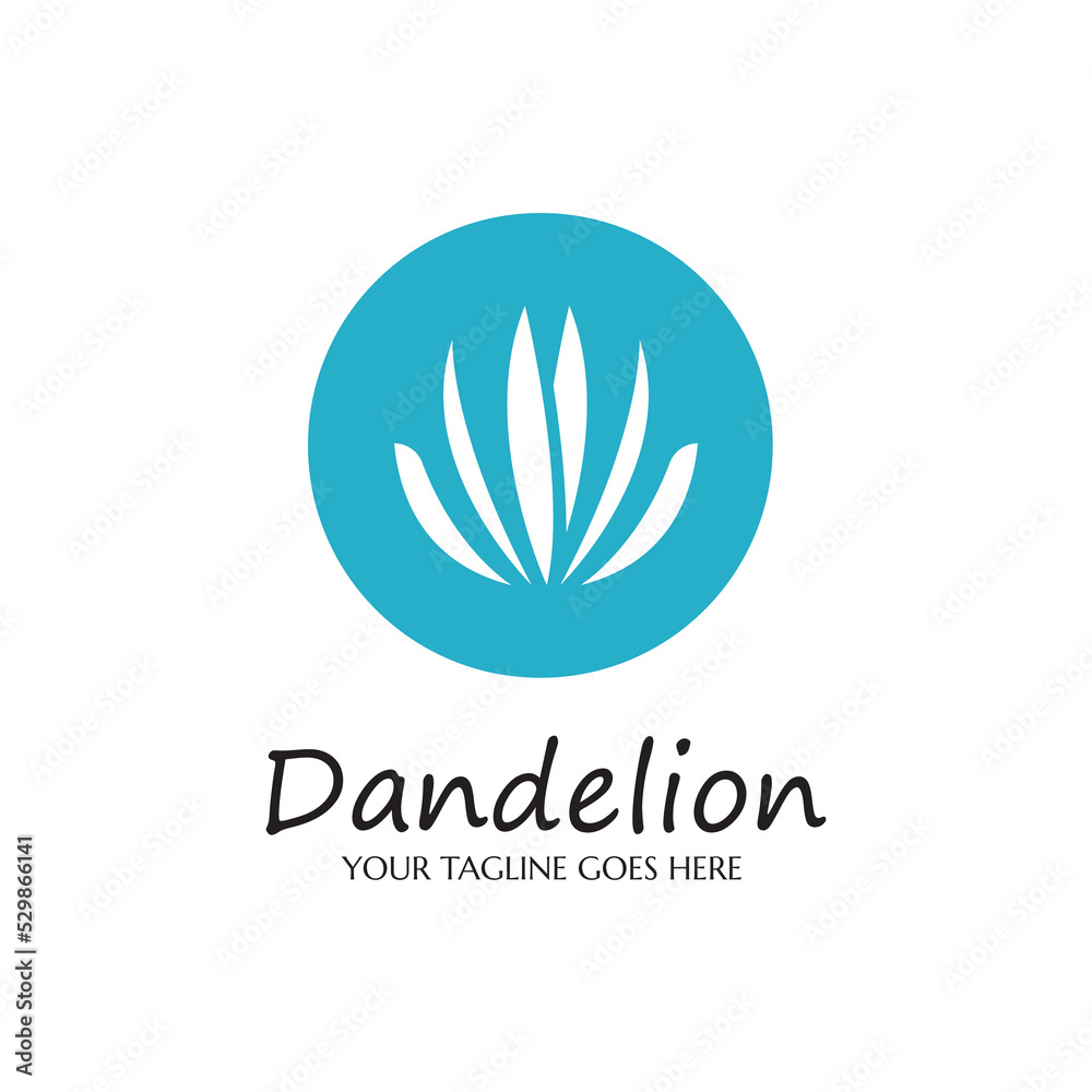 dandelion flower logo with template vector illustration dandelion flower logo with template vector illustration