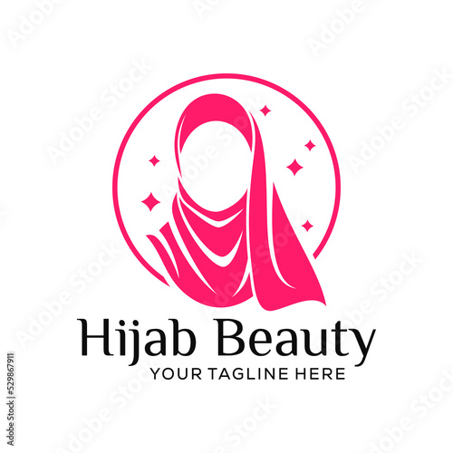 Women Hijab Beauty Vector Logo Template