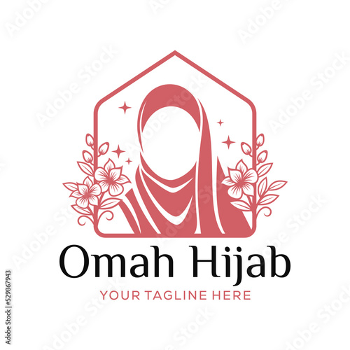 Women Hijab Beauty Vector Logo Template