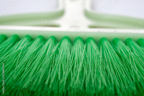 close up of a green brush