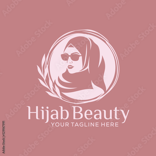 hijab fashion logo vector symbol