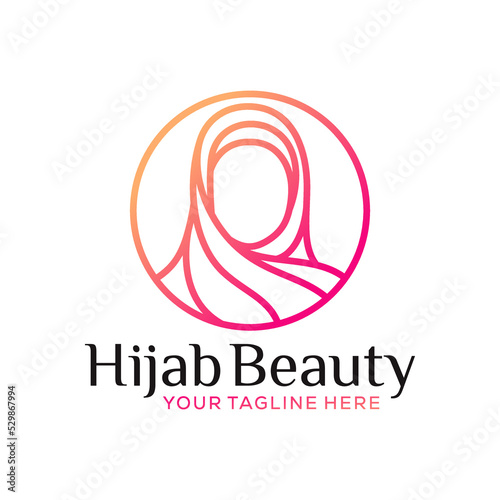 hijab fashion logo vector symbol