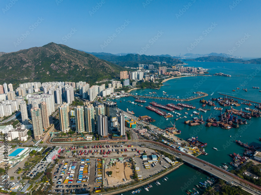 Obraz premium Top view of residential district