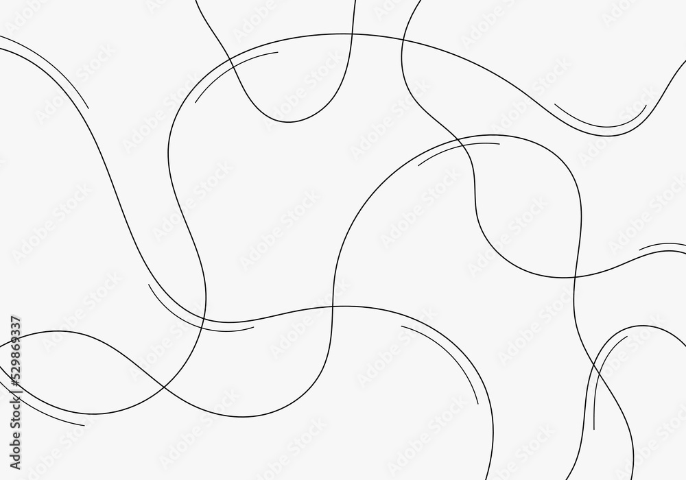 Fototapeta premium Abstract thin lines wavy illustration free shape temlate. Curve style artwork seamless background.