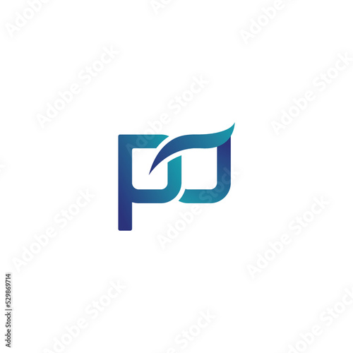 Creative Modern PO, P and O Initials Monogram Letter Text Alphabet Logo Design