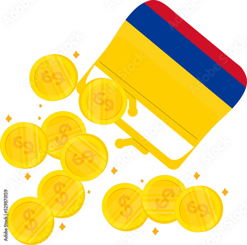 Colombia Flag hand drawn, Colombian peso hand drawn
