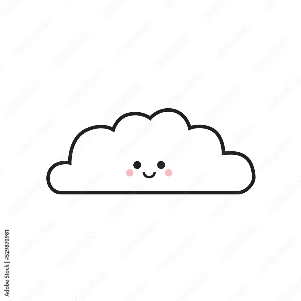 Cute happy smiling cloud fluffy graphic icon Cute happy smiling cloud fluffy graphic icon