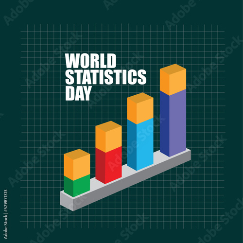 Vector illustration of World Statistics Day abstract. Good for Posters, banners, presentations, social media. simple and elegant design