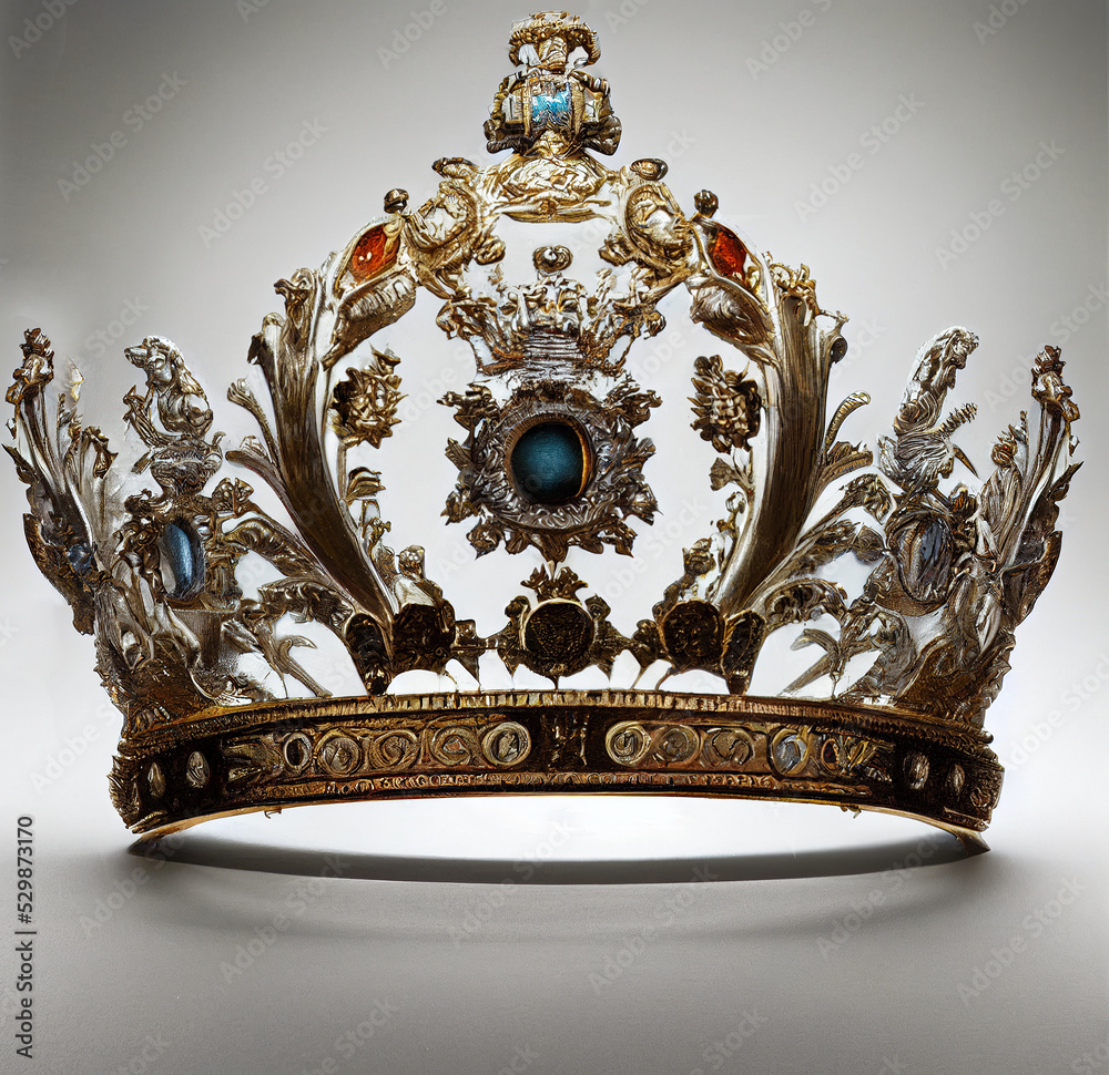 Naklejka premium Royal crown with jewellery stones