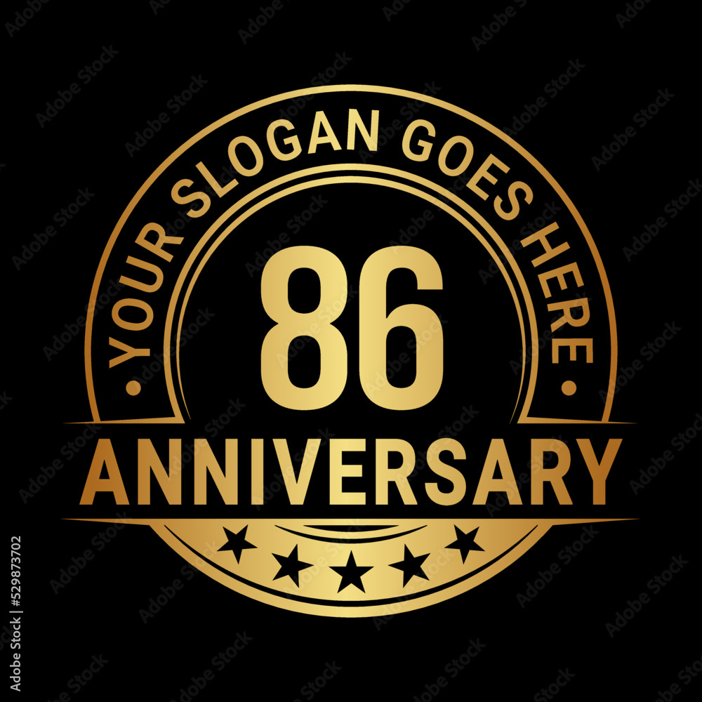 Fototapeta premium 86 years anniversary logo design template. Vector illustration