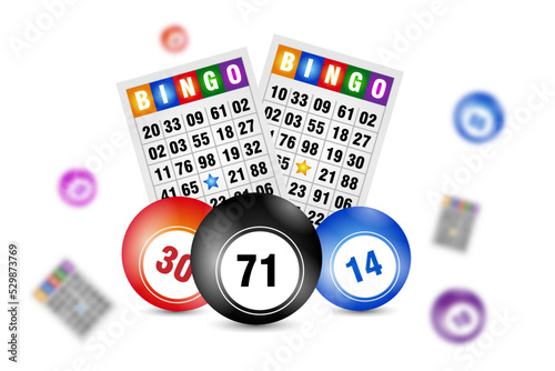 Bingo element isolation over white background