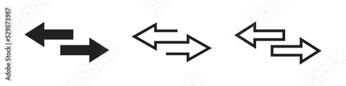Swap arrow icon set. Vector isolated illustration. Exchange arrows symbol collection. Transfer arrow. photo