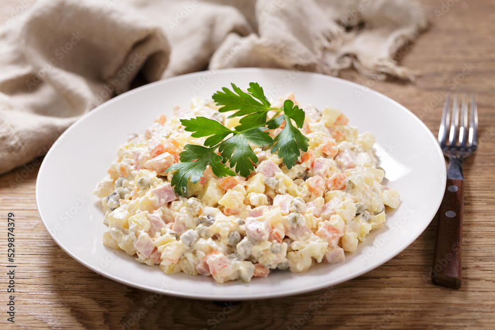 plate of russian salad olivier plate of russian salad olivier