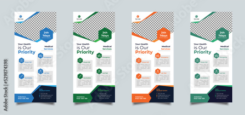 Medical health business rack card or dl card flyer templates