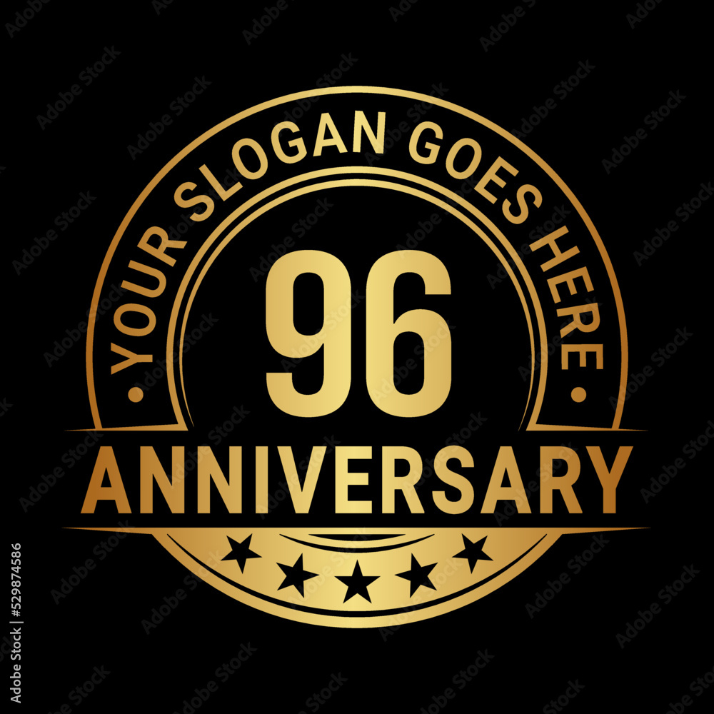 96 years anniversary logo design template. Vector illustration