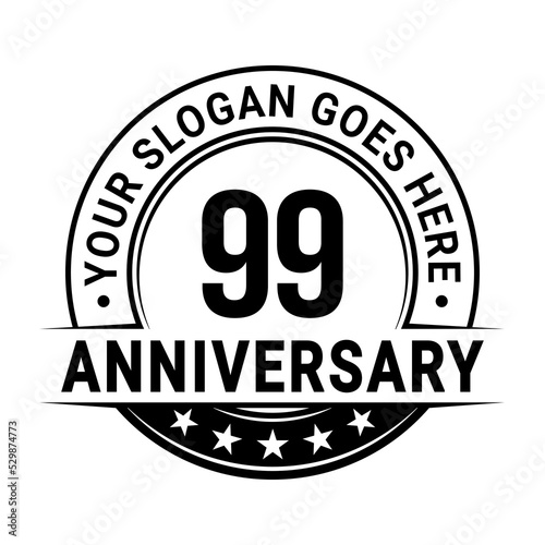 99 years anniversary logo design template. Vector illustration