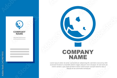 Blue Road sign warning avalanche rockfall landslides icon isolated on white background. Traffic rules and safe driving. Logo design template element. Vector