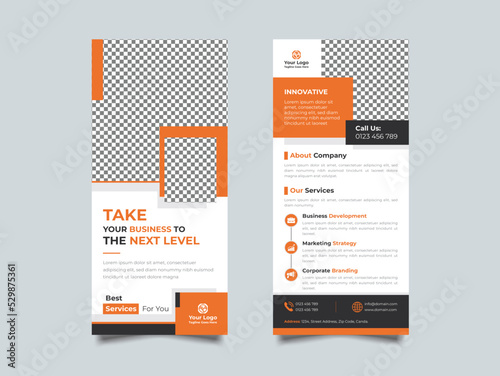 Modern corporate business rack card or dl flyer template premium vector