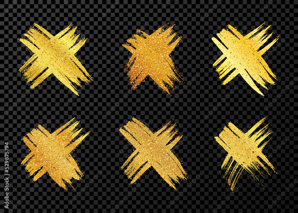 Gold hand drawn cross symbol Stock Vector | Adobe Stock