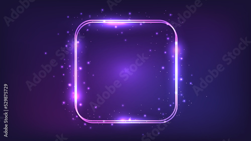 Neon double frame with shining effects