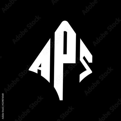 APS letter logo design. APS modern letter logo with black background. APS creative  letter logo. simple and modern letter APS logo template.
