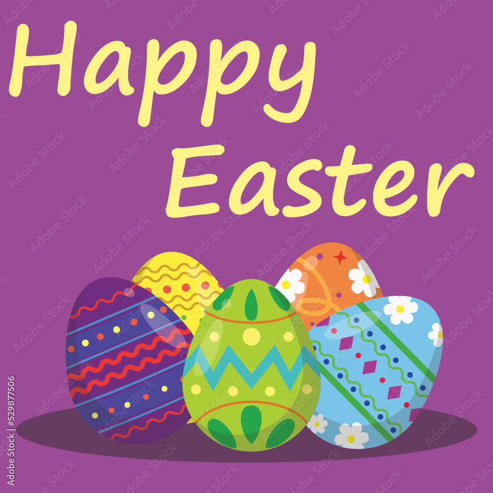 happy easter day on purple background vector illustration EPS10 happy easter day on purple background vector illustration EPS10