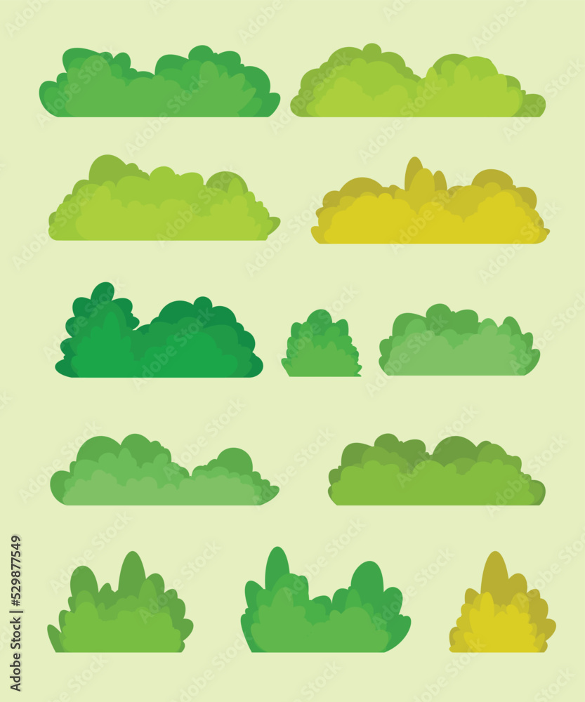 Obraz premium set natural bush on every season color texture vector illustration EPS10