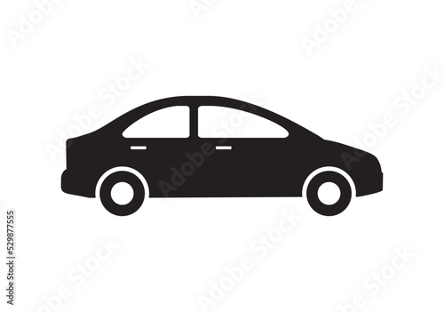Car vector icon  black design on white background
