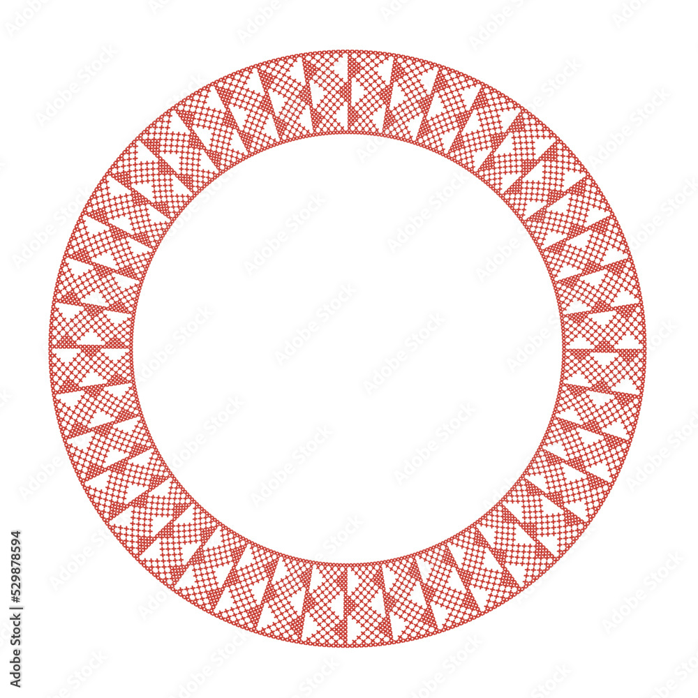 Round frame with flower folk embroidery Round frame with flower folk embroidery