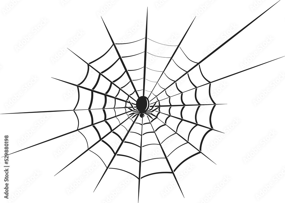 Web and spider. Element designfor Happy Halloween.