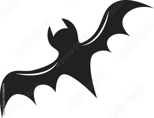 Bat silhouette. Element designfor Happy Halloween. 